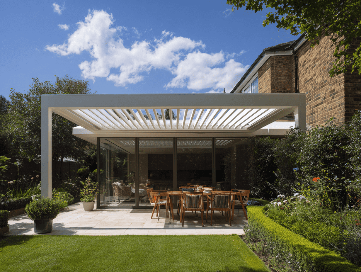 Pergola bioclimatique Ambre réalisée sur mesure