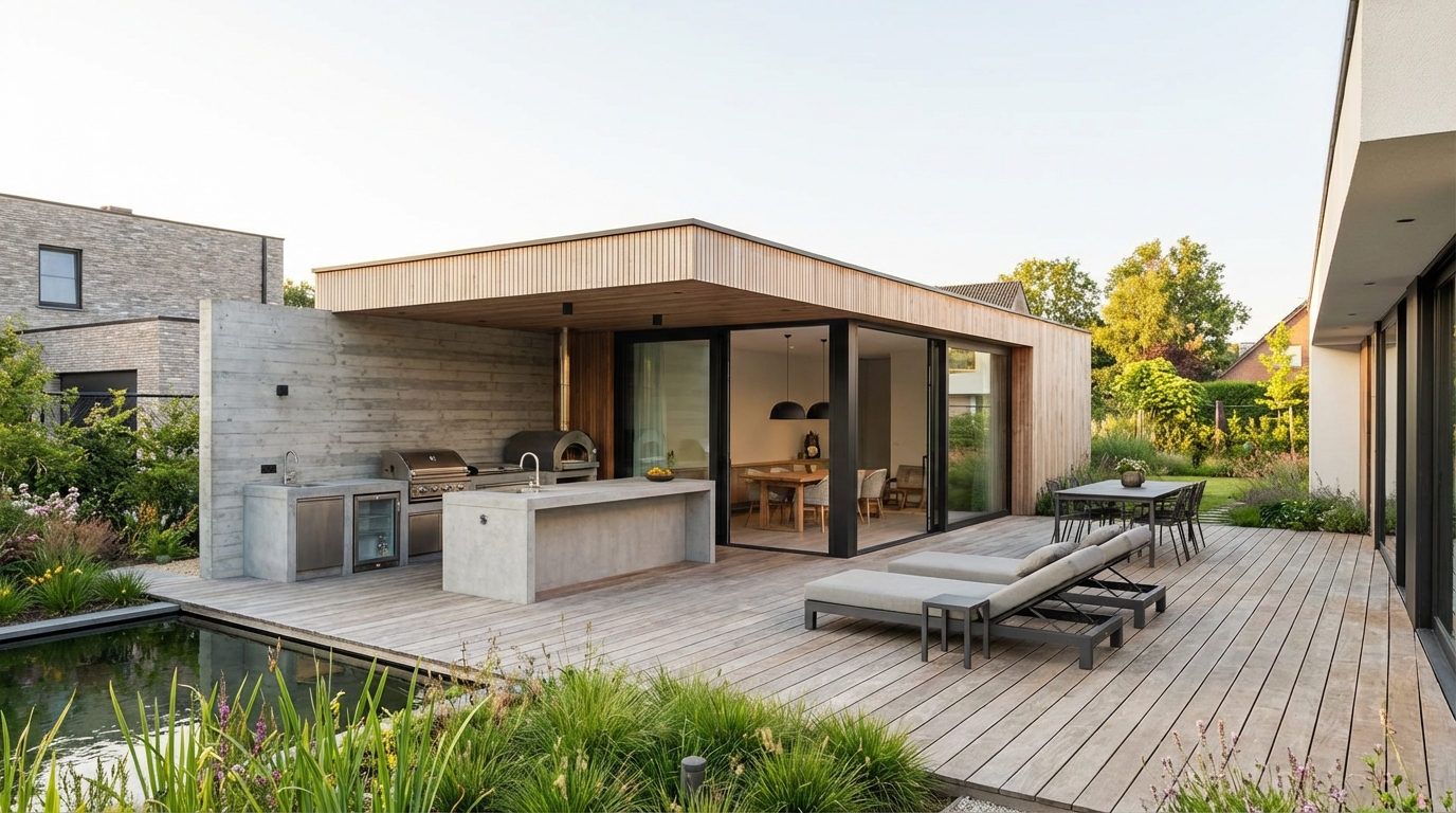 poolhouse multifonction cuisine d'&eacute;t&eacute;